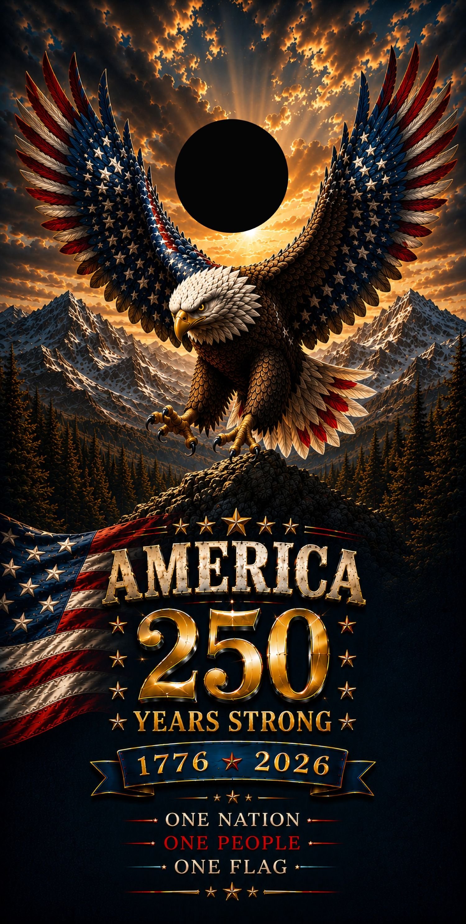 Soaring Freedom America 250 Collection cornhole board wrap