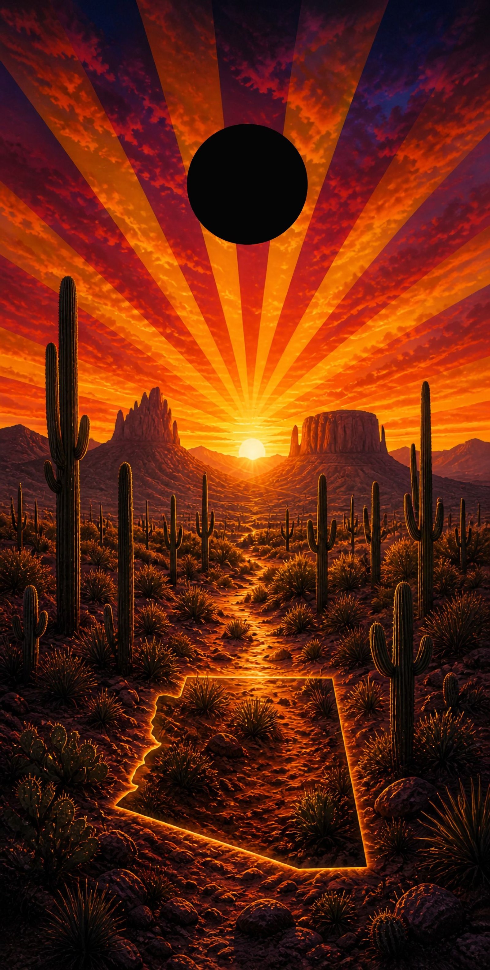 Sonoran Inferno Arizona Collection cornhole board wrap