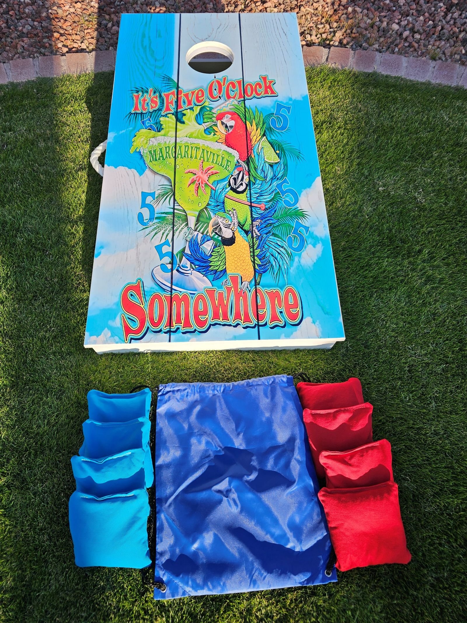 Custom Island Life ready-for-delivery cornhole boards in Phoenix Arizona