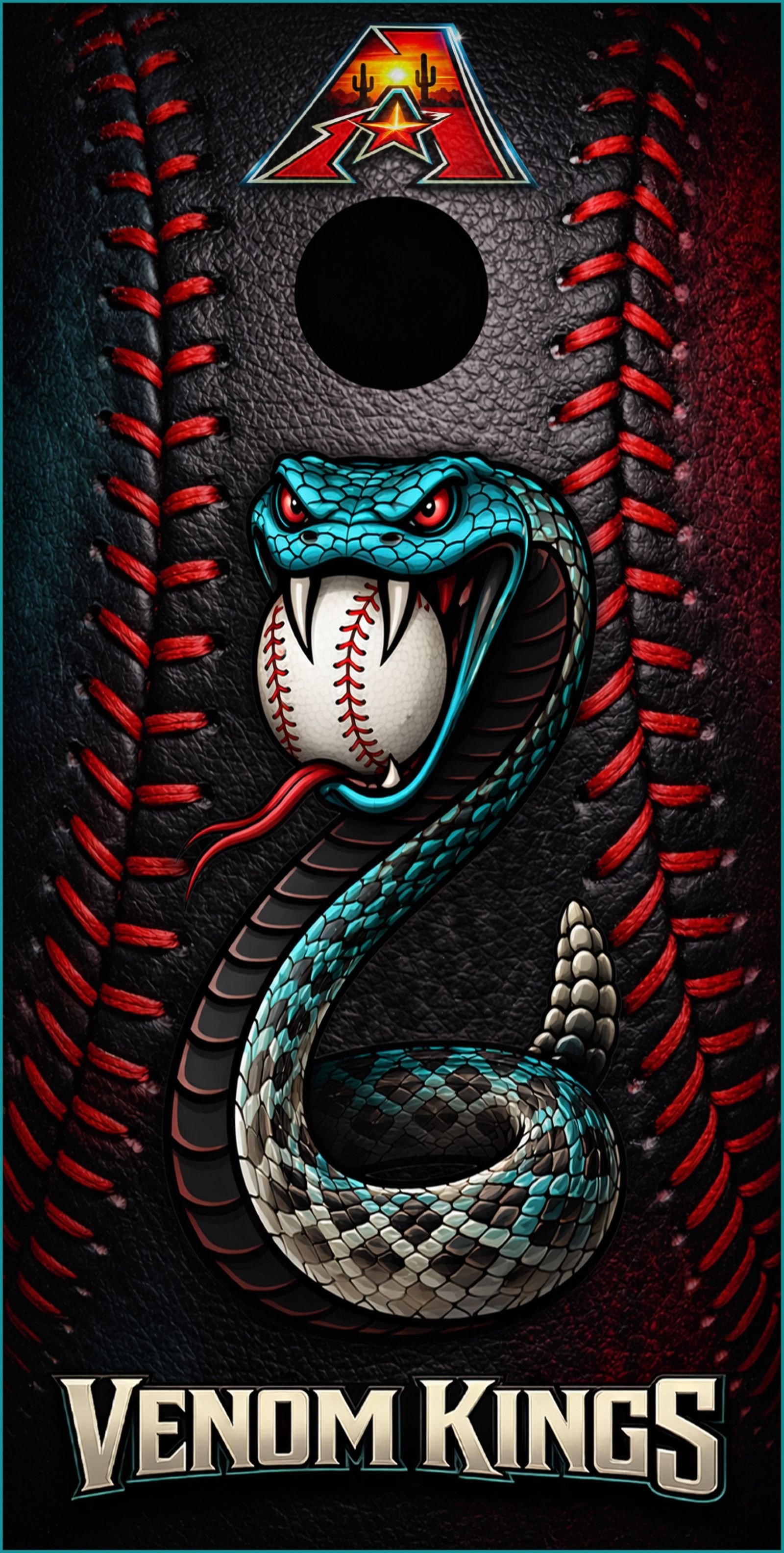 Venom Kings Sports Collection cornhole board wrap